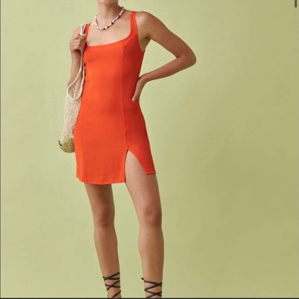 Reformation Orange Mini Dress